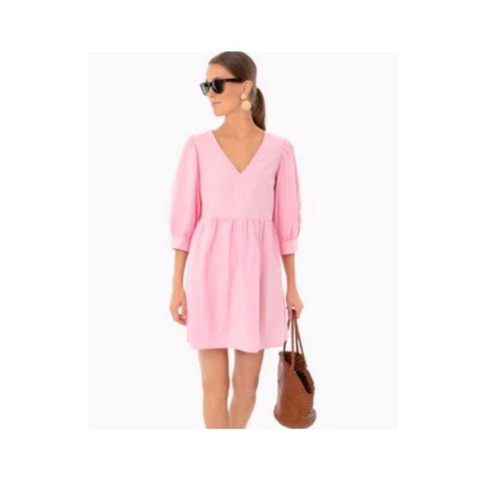 Tuckernuck Pomander Place Dress Babydoll 100% Cotton Pink Lizzie Size XS Coastal